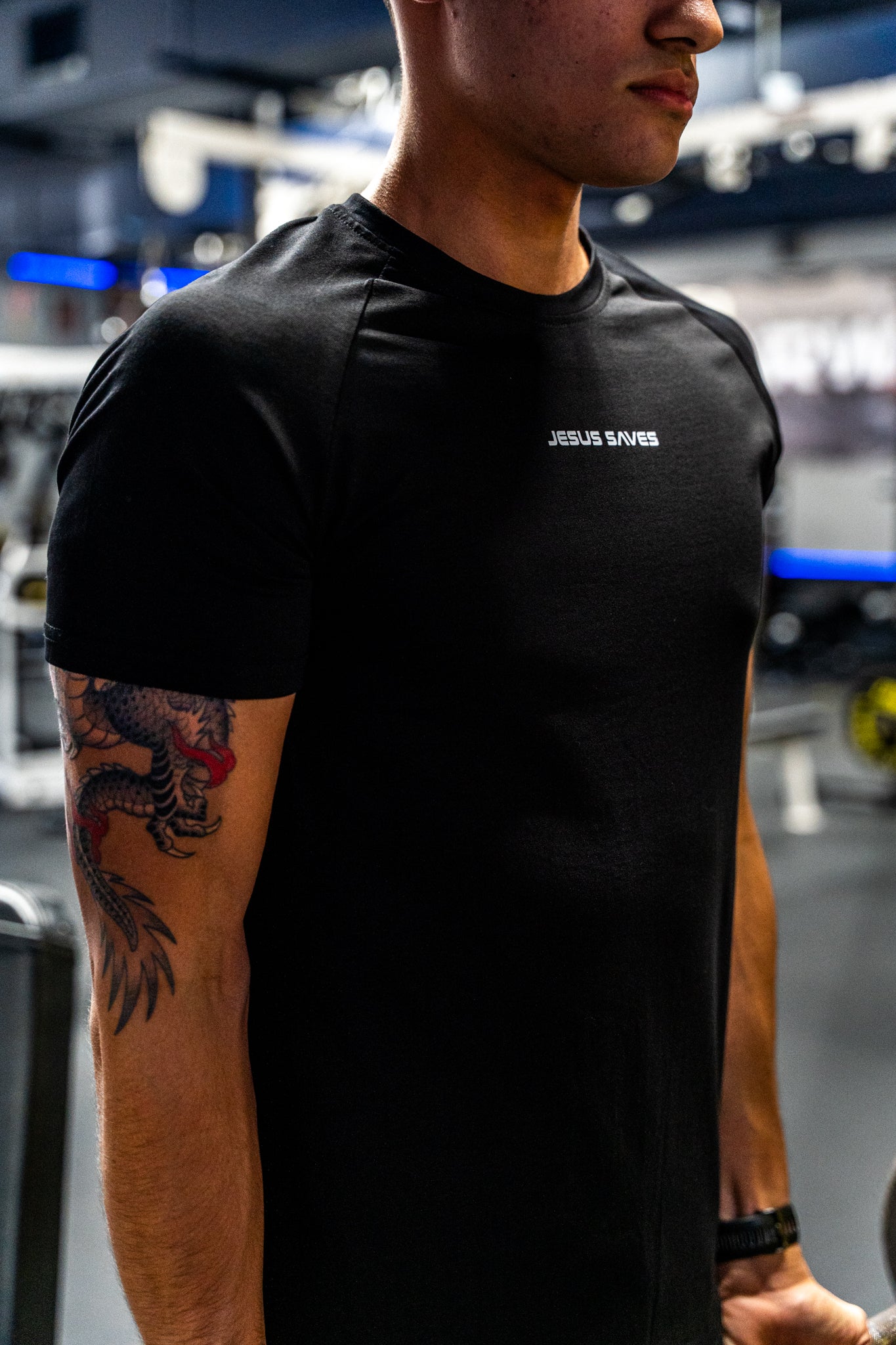 'Jesus Saves' Arc Tee - Black