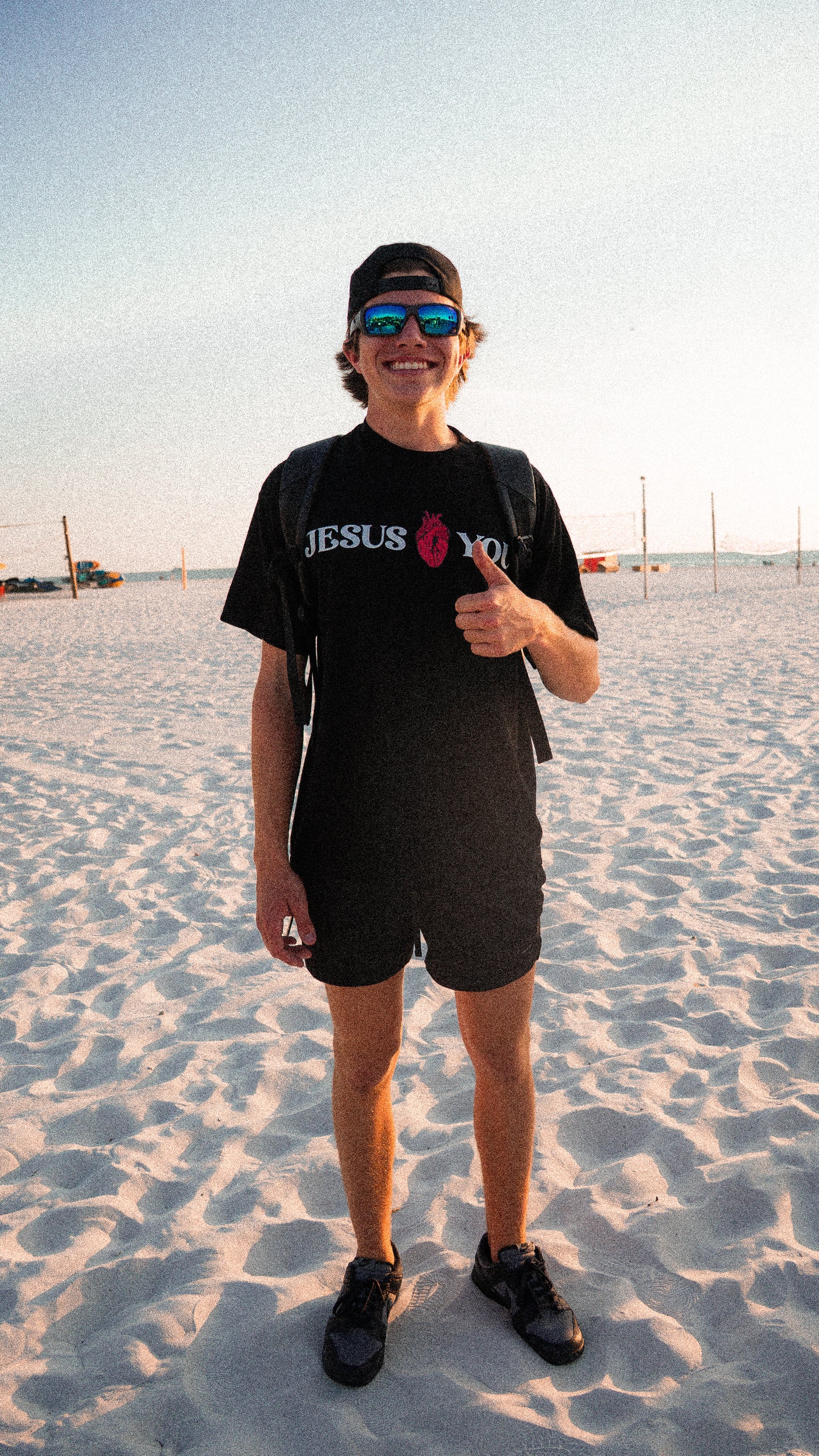 'Jesus Loves You' Oversized Tee - Black