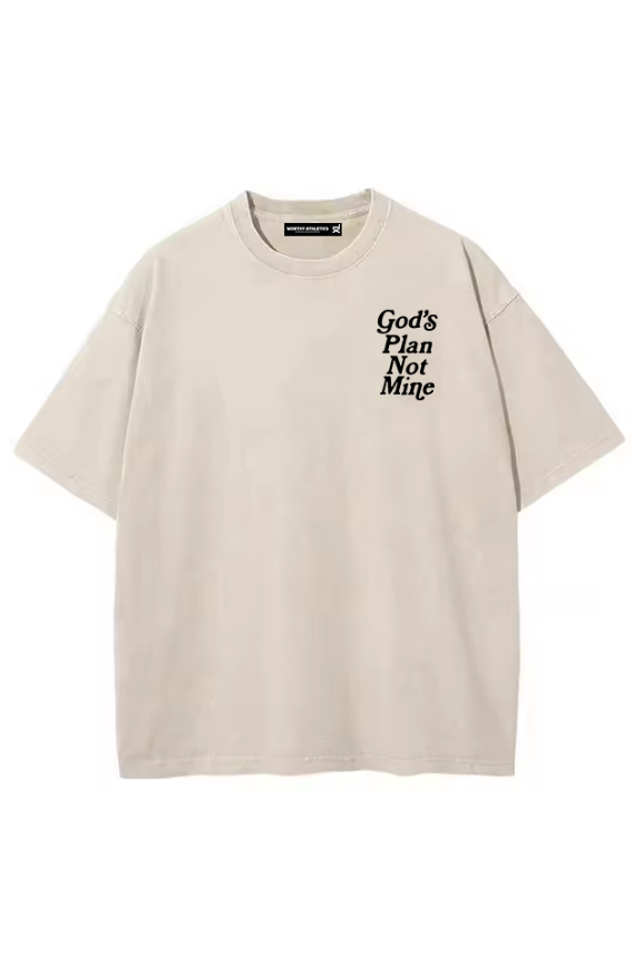 'God's Plan Not Mine' Oversized Tee - Cream
