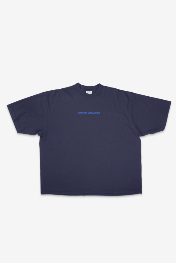 'In Christ We Trust' Oversized Tee - Navy