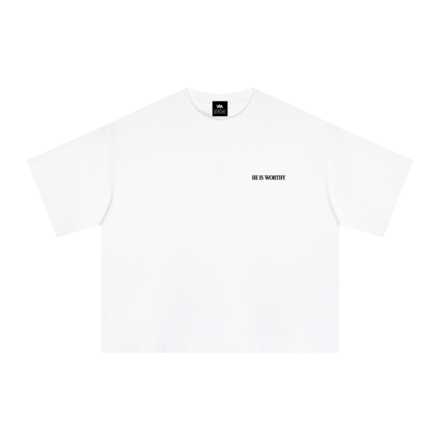 He is Worthy Cropped Tee - White