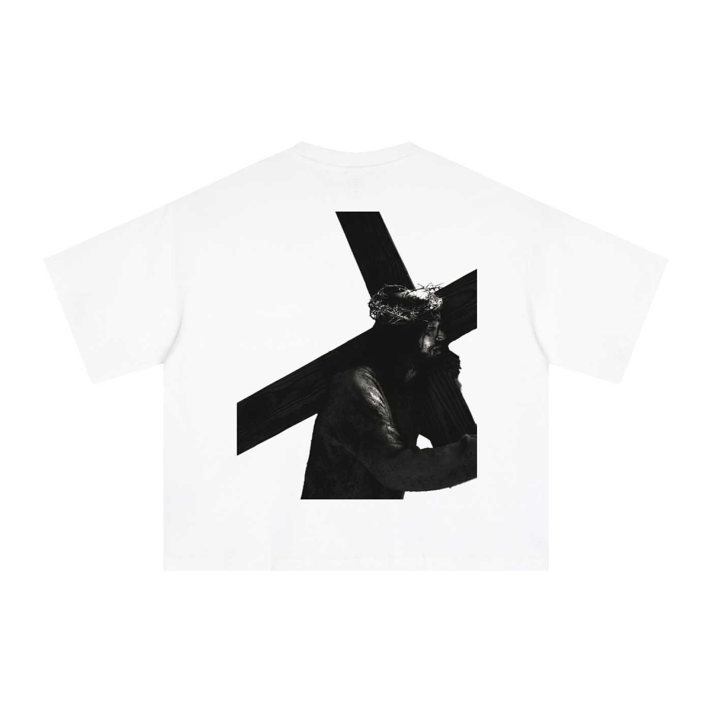 He is Worthy Cropped Tee - White