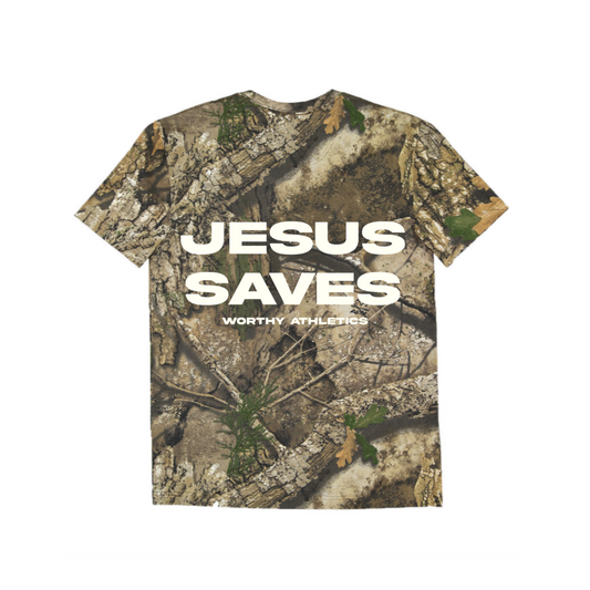 "Jesus Saves" Camo Shirt