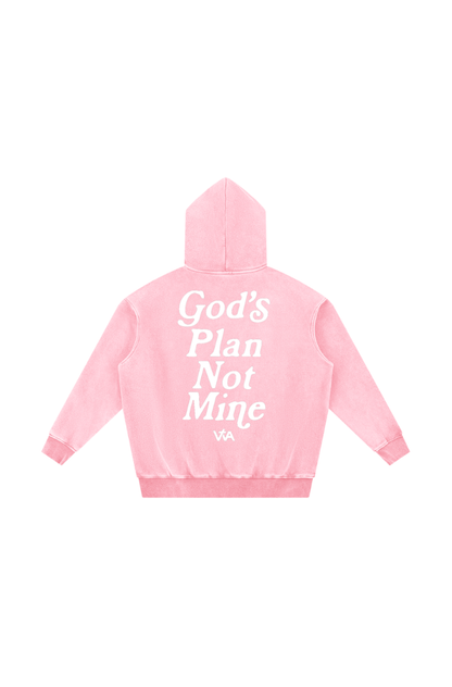 God's Plan Not Mine Hoodie - Cherry Pink