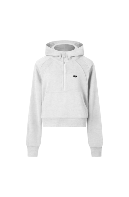 Proverbs 31:25 Cropped Hoodie - Gray