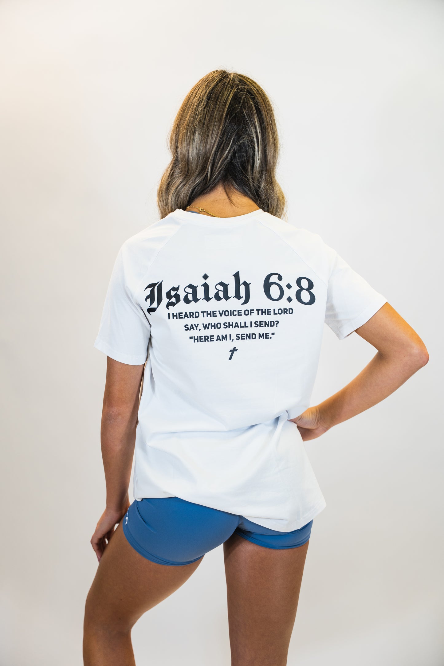 Arc Tee 'Isaiah 6:8' - White