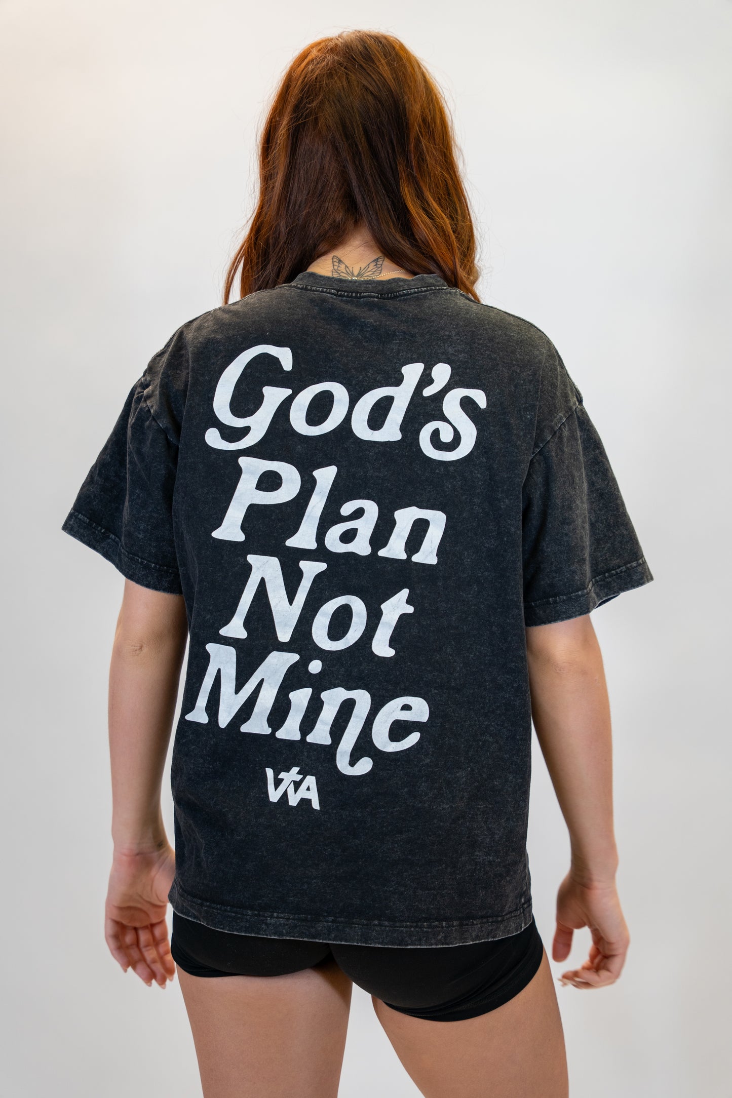 'God's Plan Not Mine' Block Tee - Black