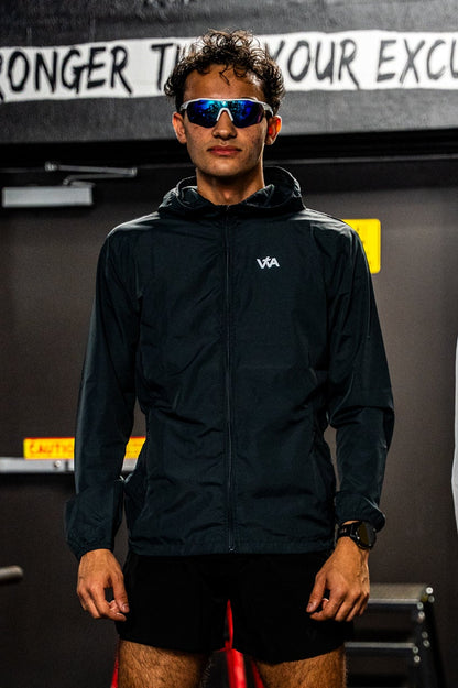 'Jesus Saves' Windbreaker - Black