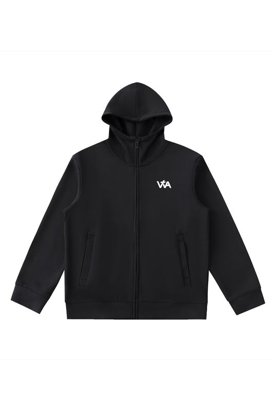 'God's Plan Not Mine' Essential High Neck Zip-Up Hoodie - Black