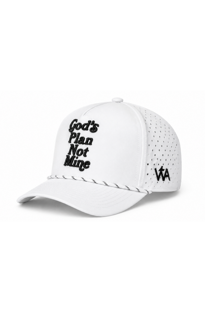 God’s Plan Not Mine Performance Hat - White