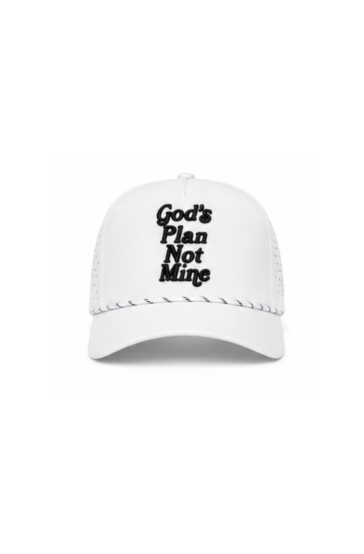 God’s Plan Not Mine Performance Hat - White