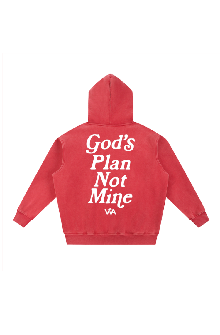 God’s Plan Not Mine Hoodie 2.0 - Red