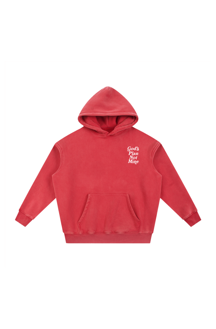 God’s Plan Not Mine Hoodie 2.0 - Red