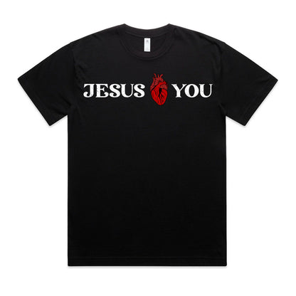 'Jesus Loves You' Oversized Tee - Black