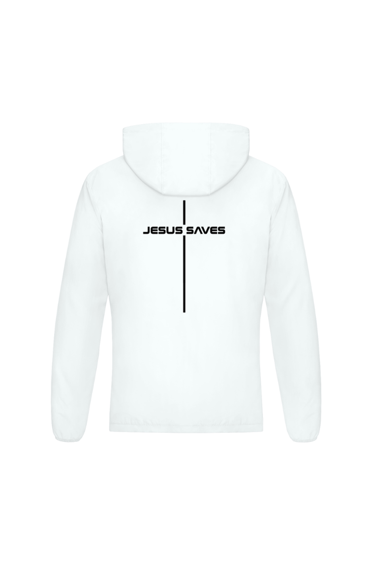 'Jesus Saves' Windbreaker - White