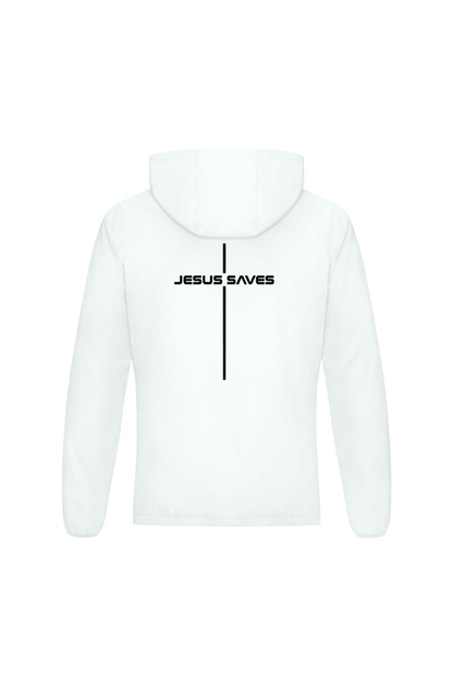 'Jesus Saves' Windbreaker - White