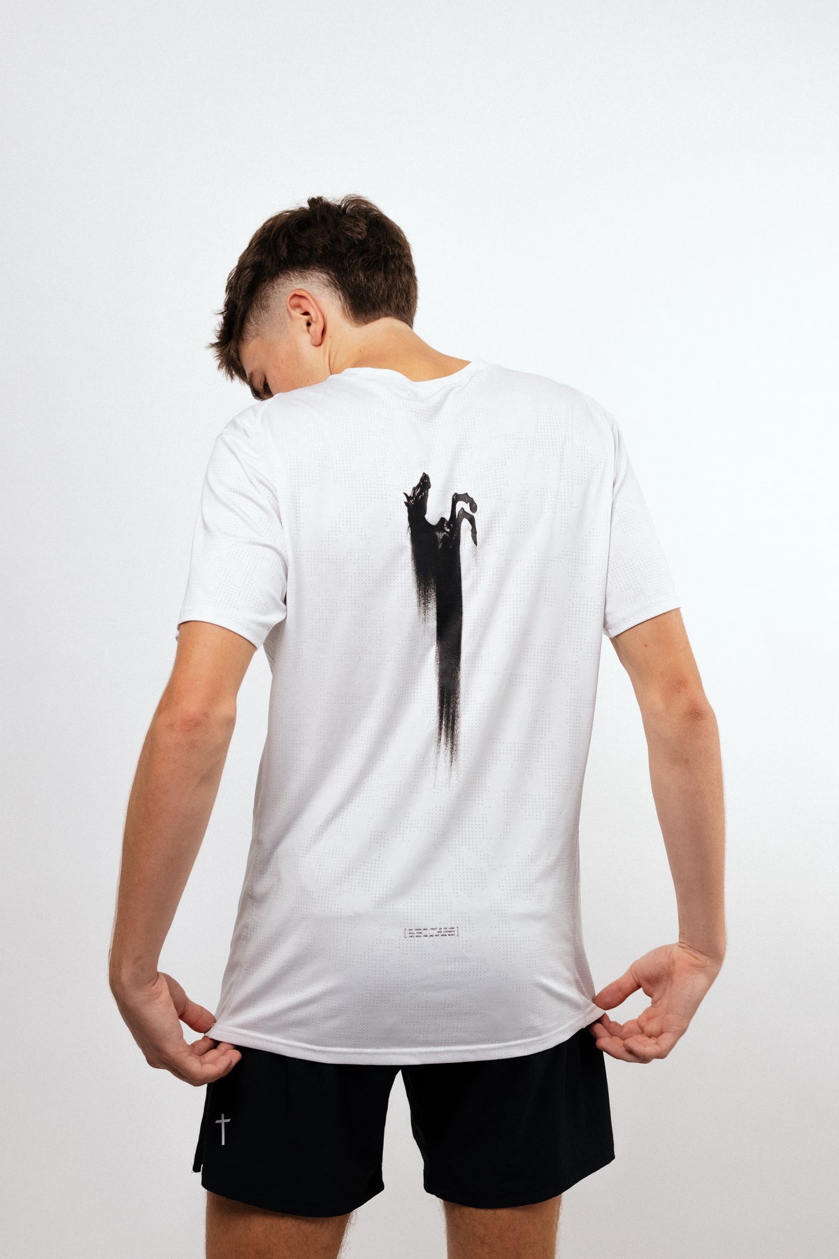 AeroMesh Tee Run and Not Grow Weary - White