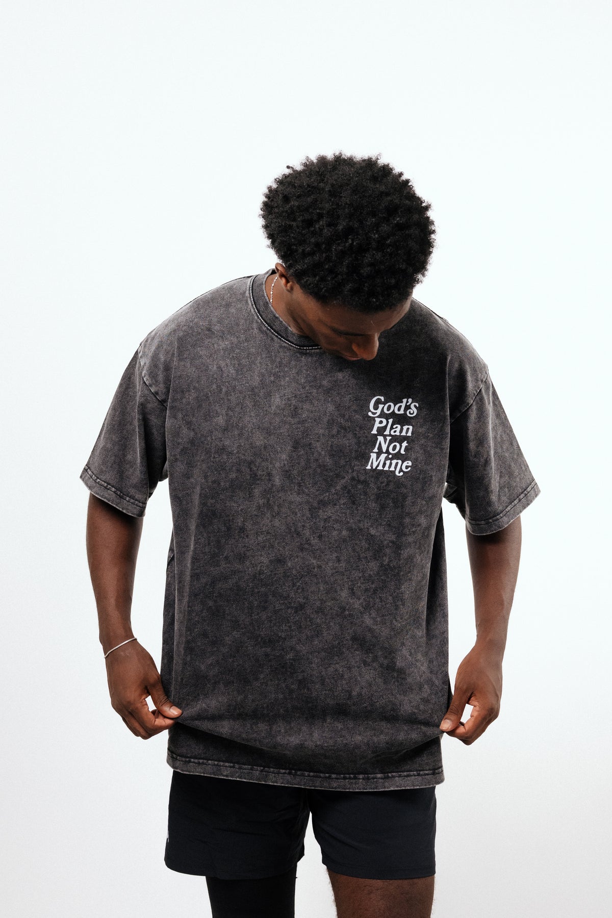 God's Plan Not Mine Oversized Tee - Black