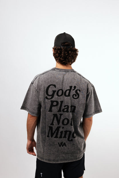 God’s Plan Not Mine Oversized Tee - Gray