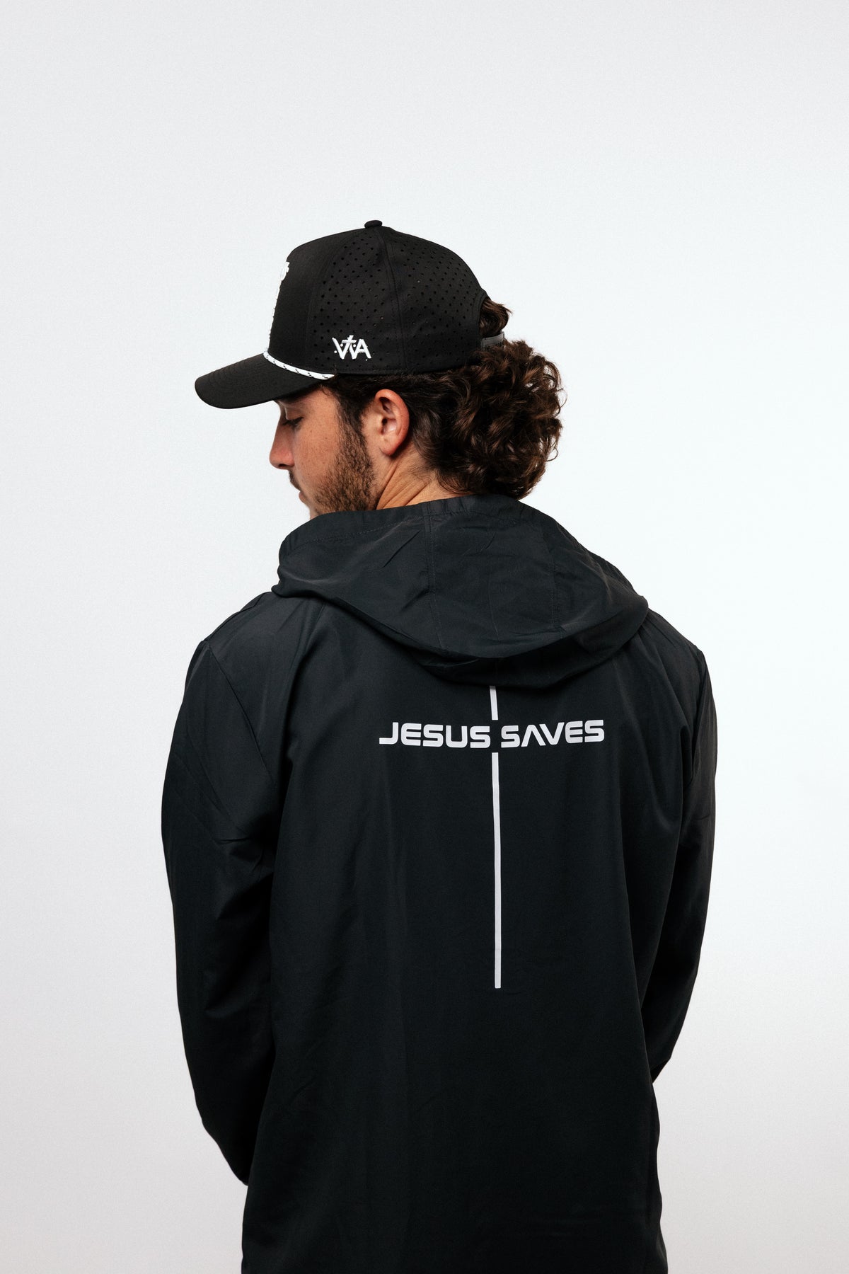 Jesus Saves Windbreaker - Black