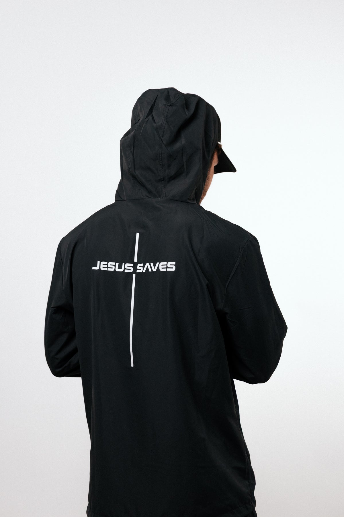 Jesus Saves Windbreaker - Black