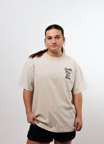 God's Plan Not Mine Oversized Tee - Cream