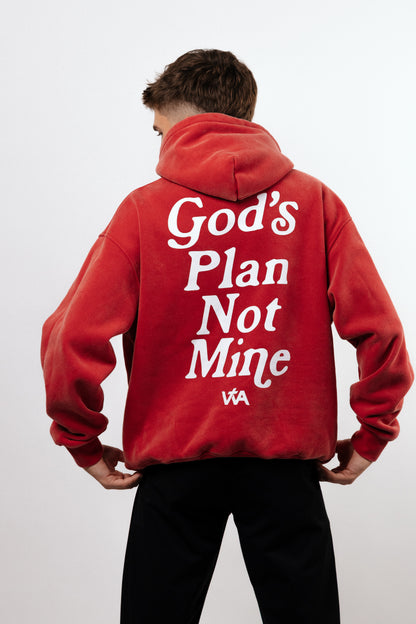 God’s Plan Not Mine Hoodie - Red