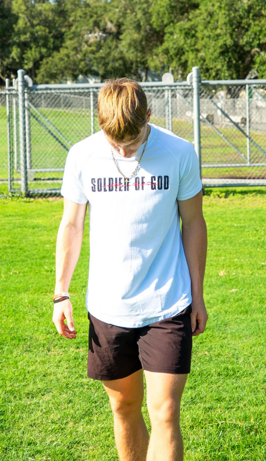 Essential Tee 'Soldier of God' - White