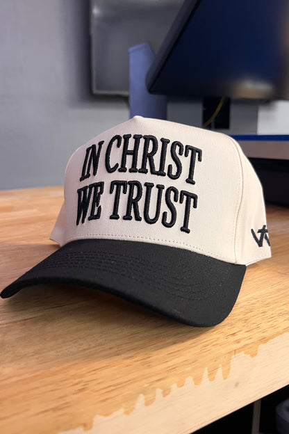 'In Christ We Trust' Trucker Hat - Cream