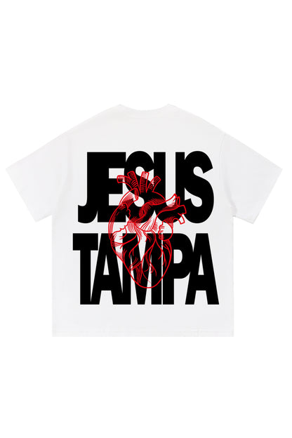 'Jesus Loves Tampa' Block Tee - White