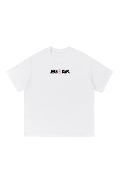 'Jesus Loves Tampa' Block Tee - White