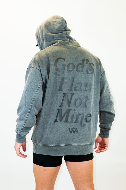 'God's Plan Not Mine' Hoodie - Gray