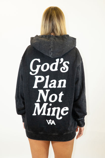 'God's Plan Not Mine' Hoodie - Black