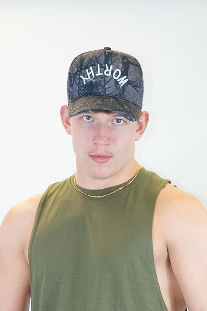 Reversed 'Worthy' Hat - Camo