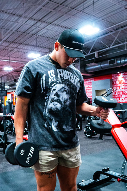 'It Is Finished' Oversized Tee - Black