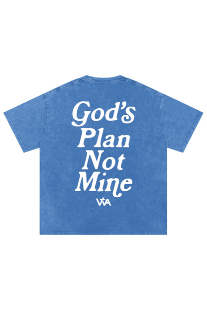 'God's Plan Not Mine' Oversized Tee - Blue