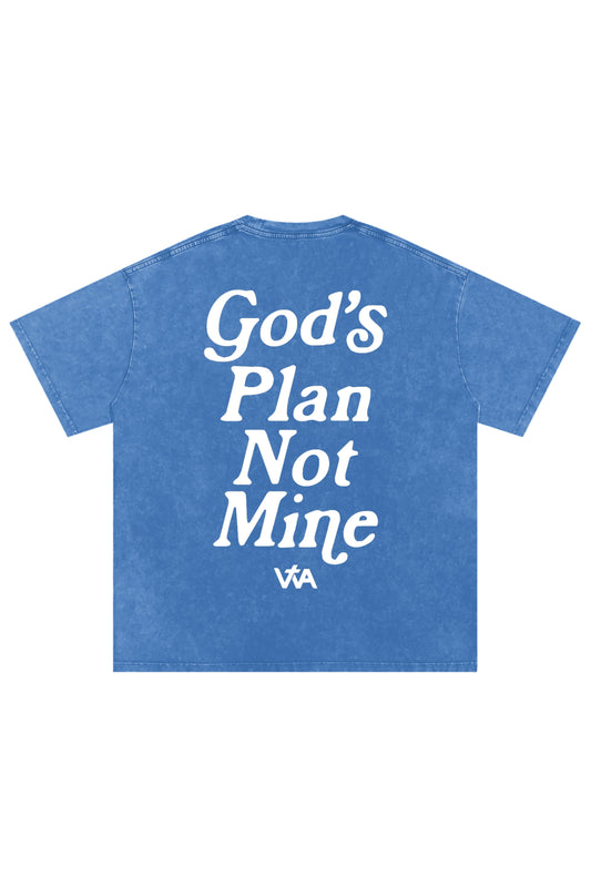 'God's Plan Not Mine' Oversized Tee - Blue