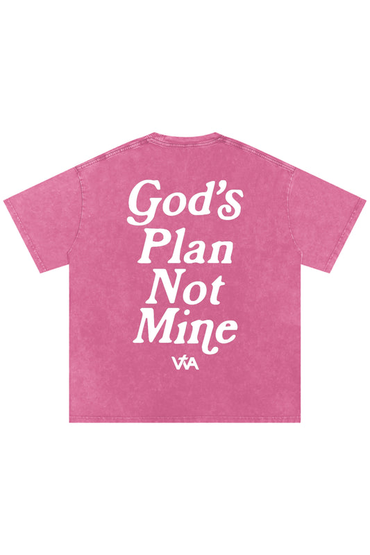 'God's Plan Not Mine' Oversized Tee - Pink