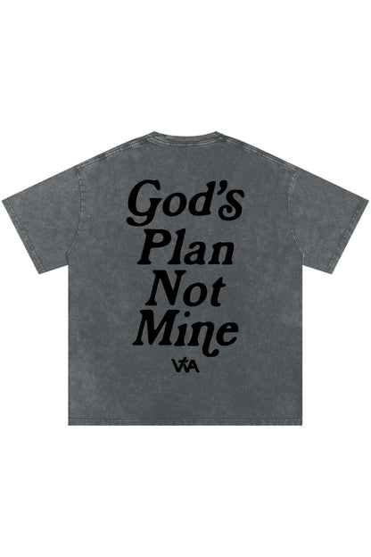 ‘God’s Plan Not Mine’ Oversized Tee - Gray