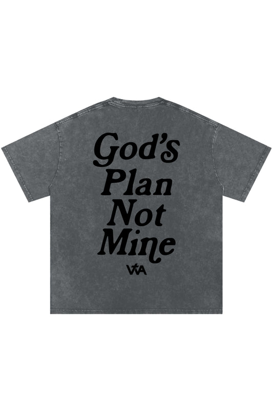 ‘God’s Plan Not Mine’ Oversized Tee - Gray