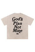'God's Plan Not Mine' Oversized Tee - Cream