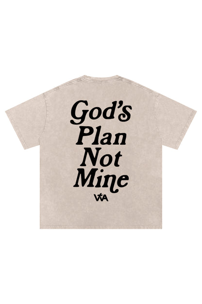 'God's Plan Not Mine' Oversized Tee - Cream