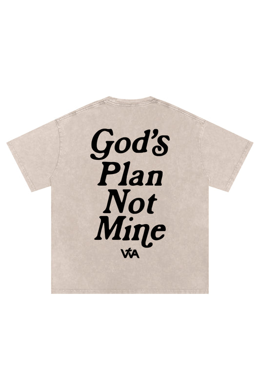 'God's Plan Not Mine' Oversized Tee - Cream