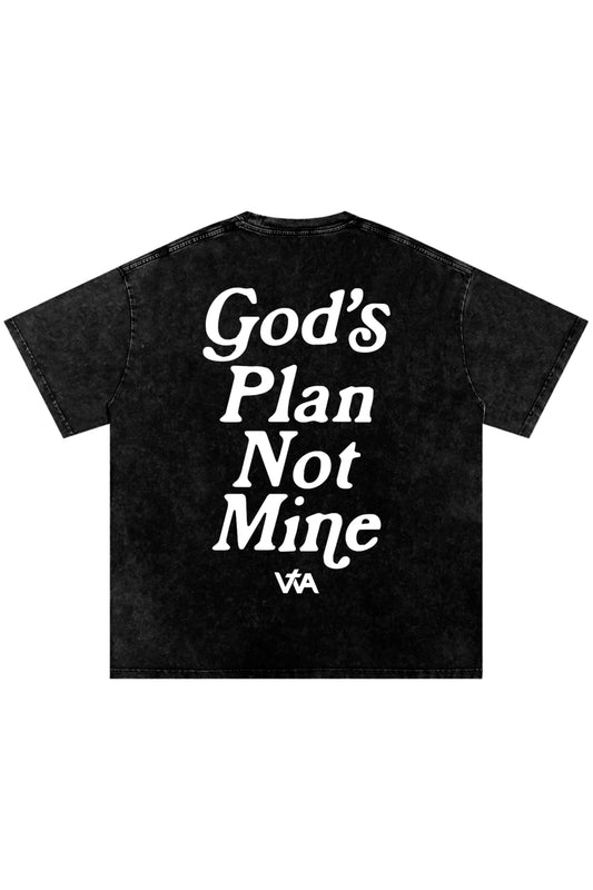 'God's Plan Not Mine' Oversized Tee - Black