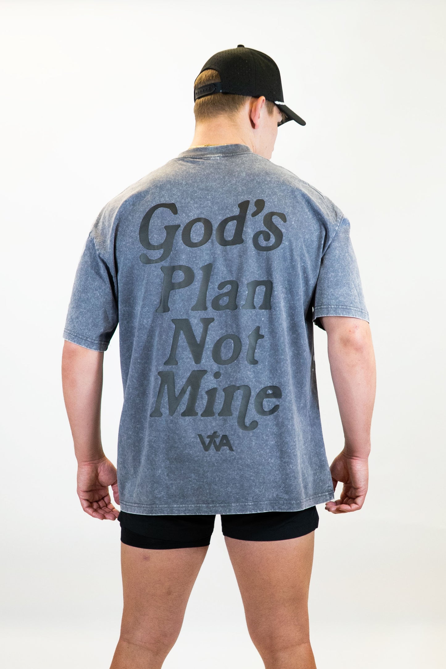 ‘God’s Plan Not Mine’ Oversized Tee - Gray